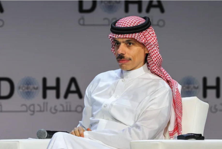 Saudi Arabia's Foreign Minister Prince Faisal bin Farhan al-Saud in Doha, Qatar, on March 26, 2022. Karim Jaafar/AFP via Getty Images