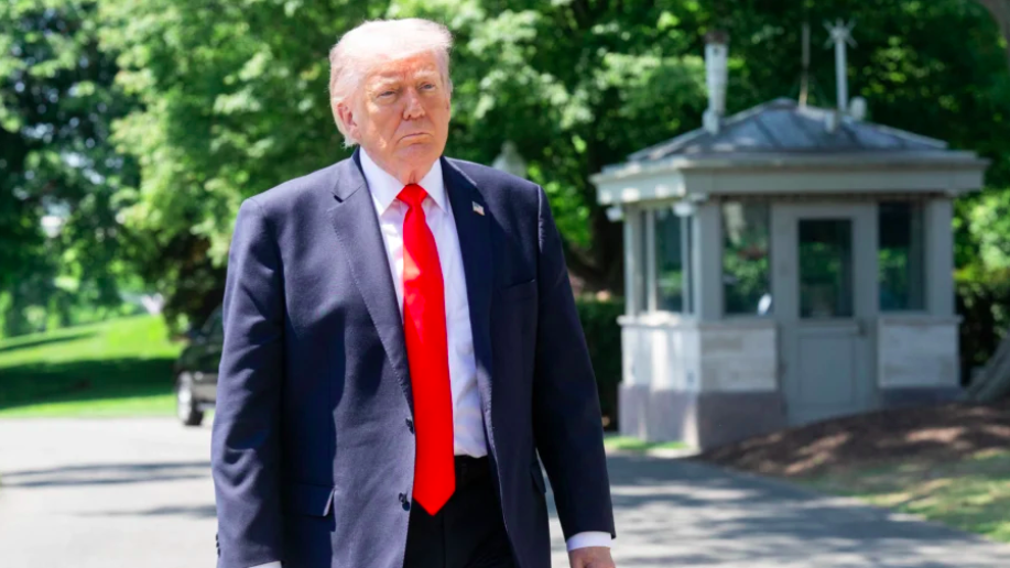 President Donald Trump walks to board Marine One as he departs from the South Lawn of the White House in Washington on May 1, 2026. (Saul Loeb/AFP via Getty Images)