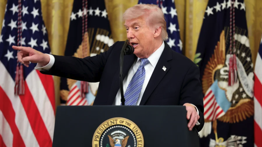 President Donald Trump speaks during a small business summit in the East Room of the White House in Washington on May 4, 2026. (Anna Moneymaker/Getty Images)
