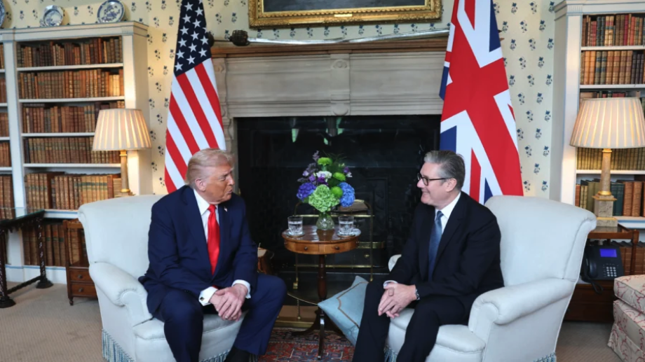 President Donald Trump and British Prime Minister Keir Starmer hold a bilateral meeting at Chequers during a state visit in Aylesbury, England, on Sept. 18, 2025. (Anna Moneymaker/Getty Images)