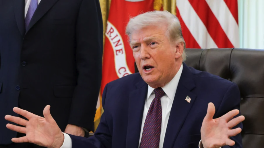 President Donald Trump speaks before signing an executive order in the Oval Office of the White House in Washington on March 31, 2026. (Alex Wong/Getty Images)