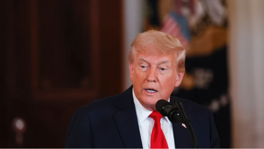 U.S. President Donald Trump delivers remarks at an 'Investing in America' event in Washington on April 30, 2025. (Leah Millis/Reuters)