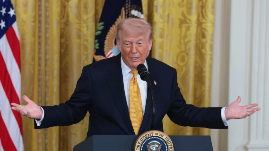 President Donald Trump speaks in the East Room of the White House on May 6, 2026. (Anna Moneymaker/Getty Images)