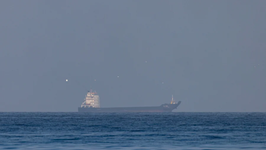 Cargo vessel, Ali 25, in the Gulf, near the Strait of Hormuz in northern Ras al Khaimah, United Arab Emirates, on March 22, 2026. (Getty Images/Getty Images)