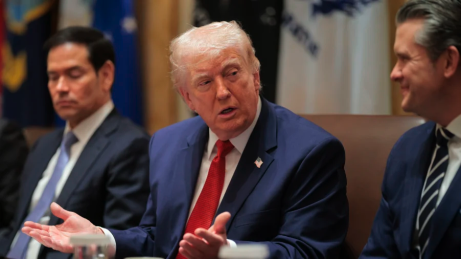 President Donald Trump speaks during a Cabinet meeting in the Cabinet Room of the White House in Washington, DC, on March 26, 2026. (Chip Somodevilla/Getty Images)