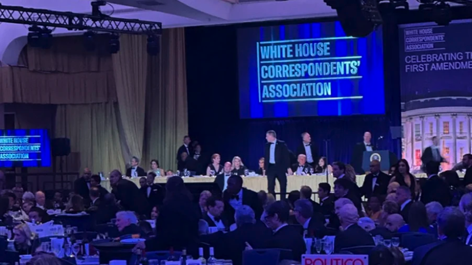 U.S. Secret Service agents respond near President Donald Trump during the White House Correspondents Dinner in Washington on April 25, 2026. (Alex Brandon/AP Photo)