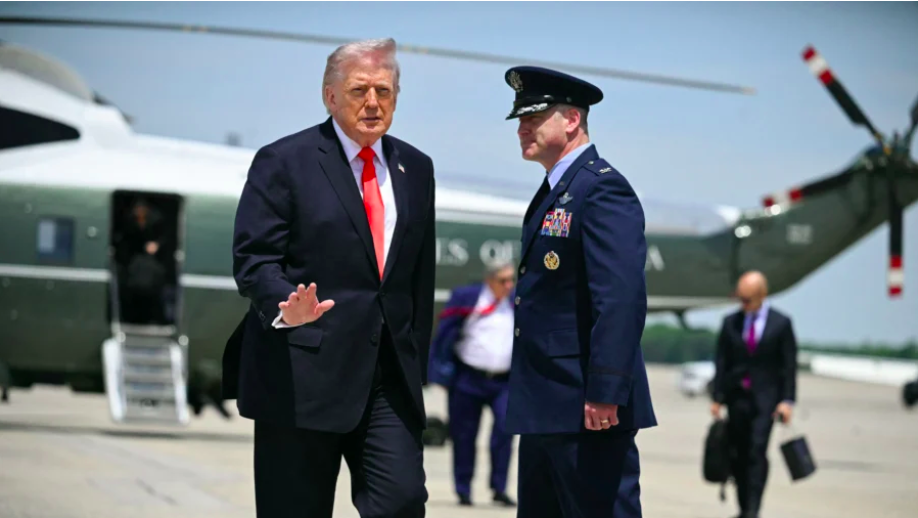 U.S. President Donald Trump walks to board Air Force One at Joint Base Andrews in Maryland on May 1, 2026. (Jim Watson / AFP via Getty Images)