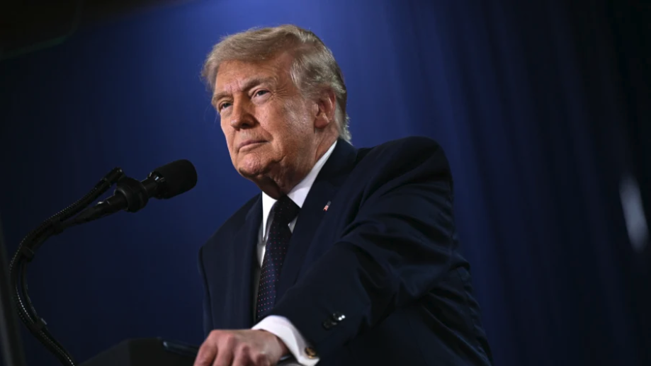 President Donald Trump delivers a speech about the economy at Rockland Community College Fieldhouse in Suffern, N.Y., on May 22, 2026. (Brendan Smialowski/AFP via Getty Images)